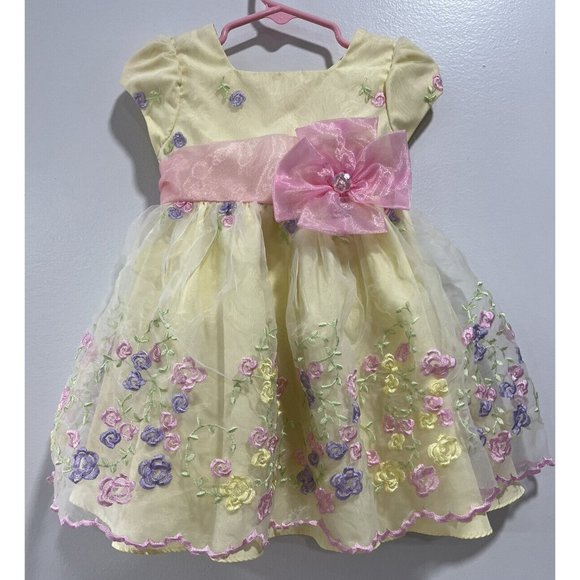 2/$15 ⭐️ Tona Michelle Girls Yellow Special Occasion Dress 2T - Picture 1 of 5